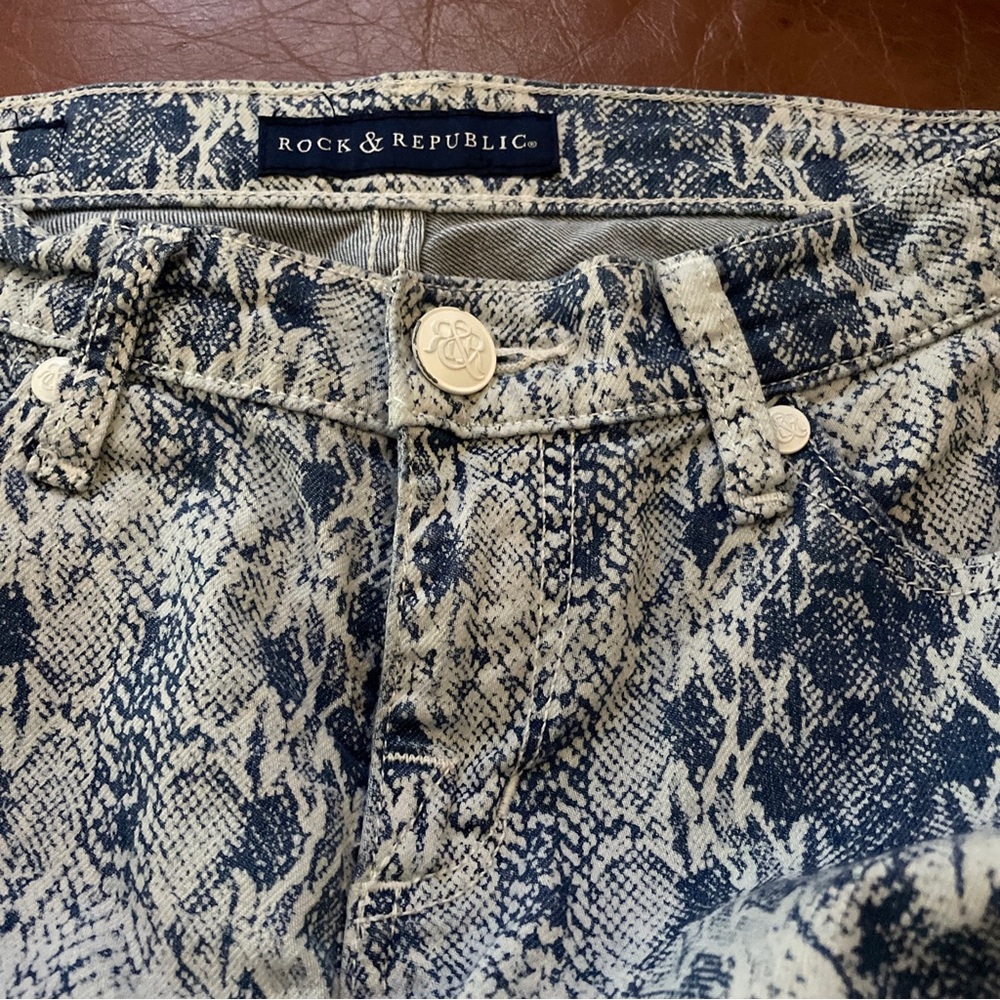 Rick & Republic snakeskin blue denim jeans size 8